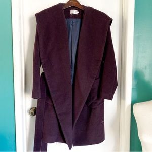 Shades of Grey by Micah Cohen Purple Wool Blend Coat S